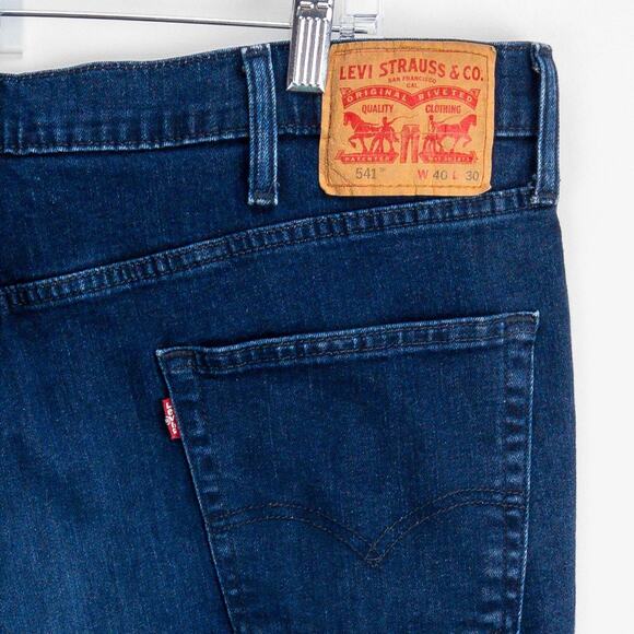 Levi’s 541 Athletic Fit Jeans Men’s 40x30 Tapered Dark Wash Stretch Denim - Picture 10 of 11